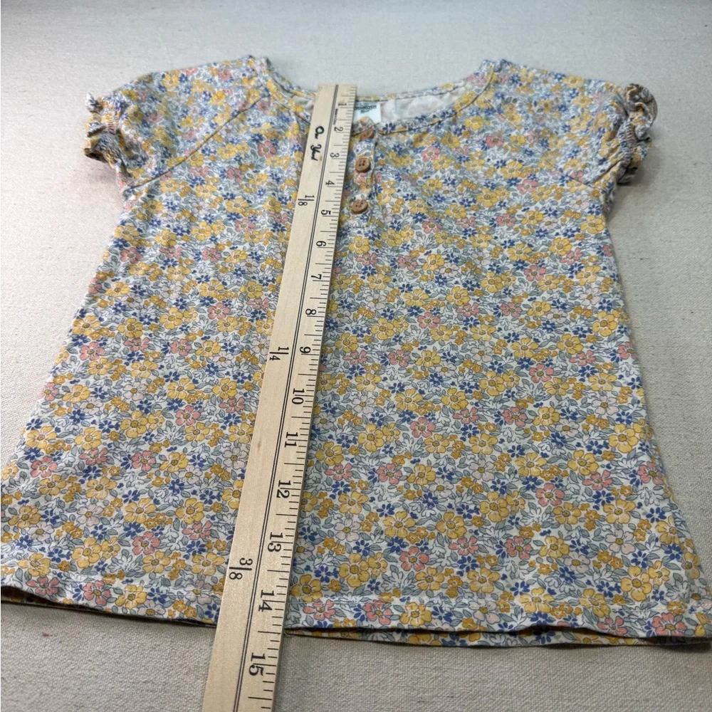 Oshkosh Girls Floral Top - Yellow and Blue - Size 4T